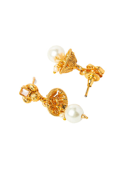 Shining Jewel Antique Gold Plated Classic Traditional Jewellery Necklace Set For Girls & Women (SJ_2986)