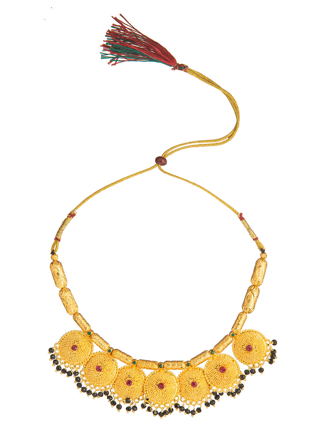 Shining Jewel Antique Gold Traditional Mangalsutra Thushi Necklace Set With Earrings For Women (SJ_2987)