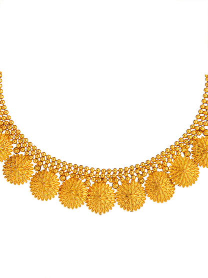 Shining Jewel Handcrafted Antique Gold Plated Temple Jewellery Necklace With Matching Earring For Women (SJ_2988)