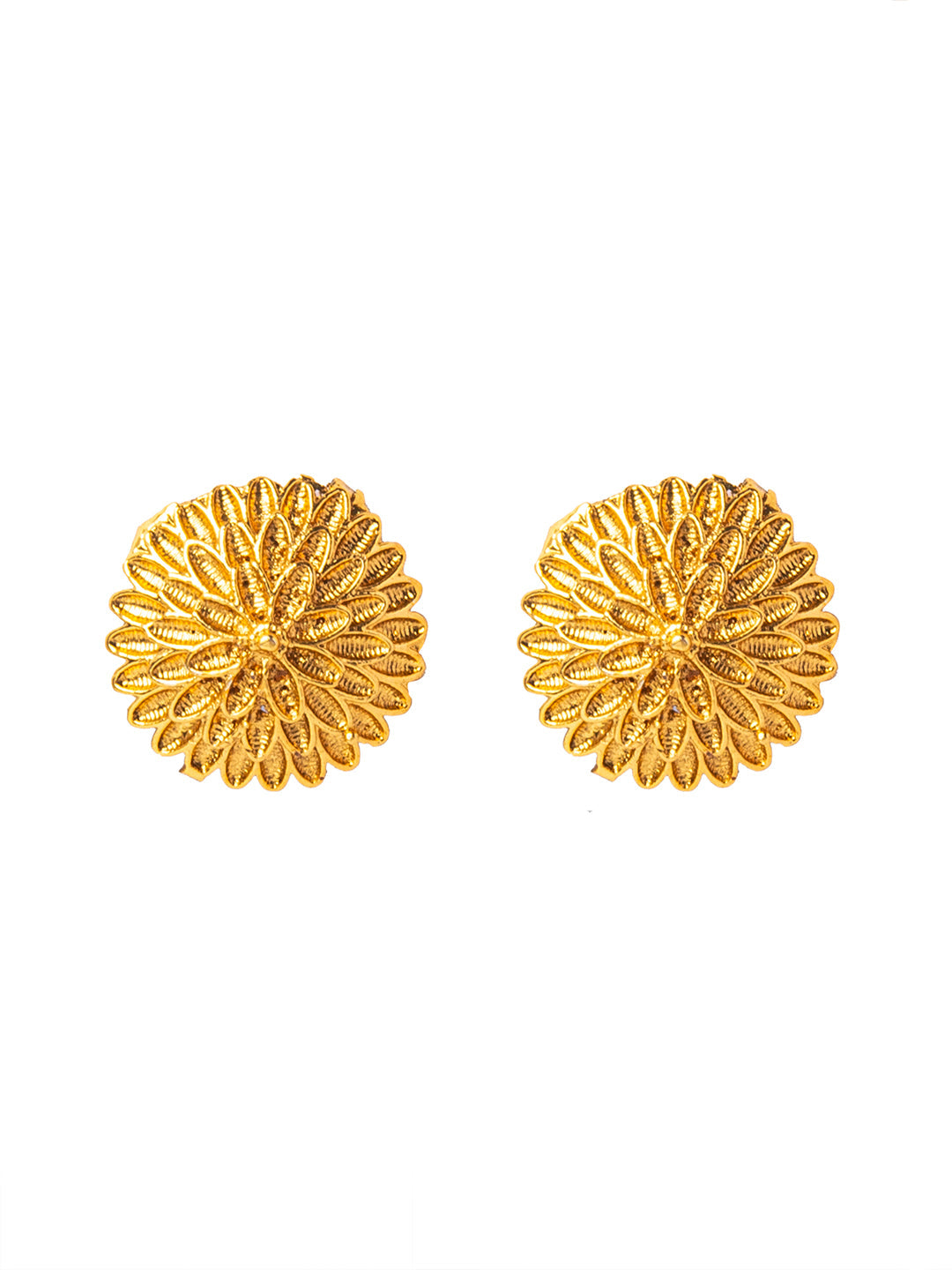 Shining Jewel Handcrafted Antique Gold Plated Temple Jewellery Necklace With Matching Earring For Women (SJ_2988)