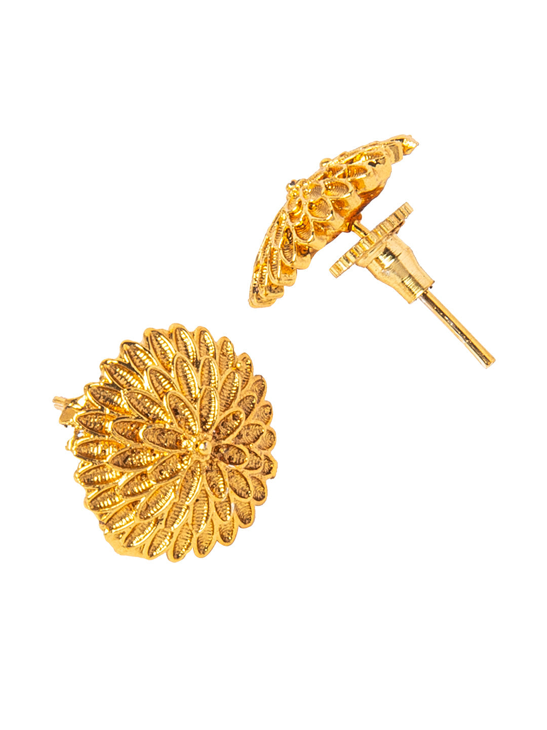 Shining Jewel Handcrafted Antique Gold Plated Temple Jewellery Necklace With Matching Earring For Women (SJ_2988)