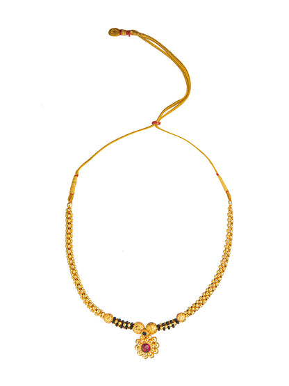 Shining Jewel Gold Plated Traditional Mangalsutra Thushi Necklace For Women & Girls (SJ_2992)