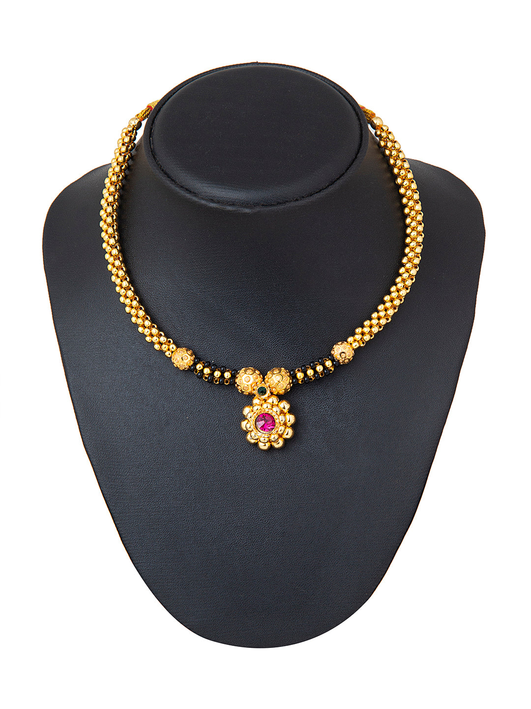 Shining Jewel Gold Plated Traditional Mangalsutra Thushi Necklace For Women & Girls (SJ_2992)