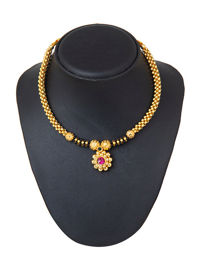 Shining Jewel Gold Plated Traditional Mangalsutra Thushi Necklace For Women & Girls (SJ_2992)