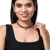Shining Jewel Silver Oxidised Traditional Mangalsutra Thushi Necklace For Women & Girls (SJ_2996)