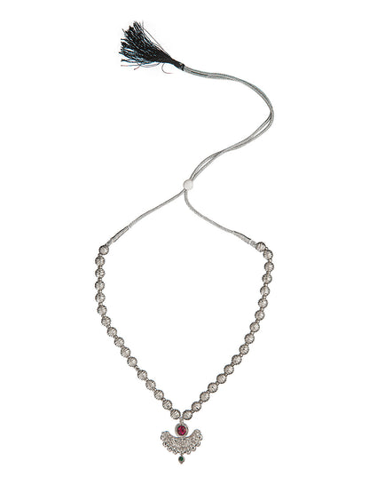 Shining Jewel Silver Oxidised Traditional Mangalsutra Thushi Necklace For Women & Girls (SJ_2997)