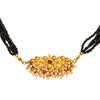Shining Jewel Gold Plated Traditional Black Beads Thushi Mangalsutra Necklace For Women & Girls (SJ_2999_W)