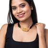 Shining Jewel Gold Plated Traditional Black Beads Thushi Mangalsutra Necklace For Women & Girls (SJ_2999_W)