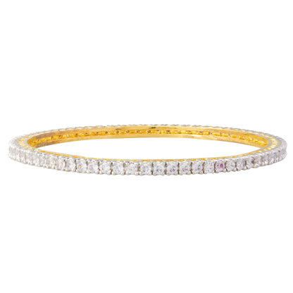 24K Gold Plated Solitaire Bangles For Women (SJ_3001)