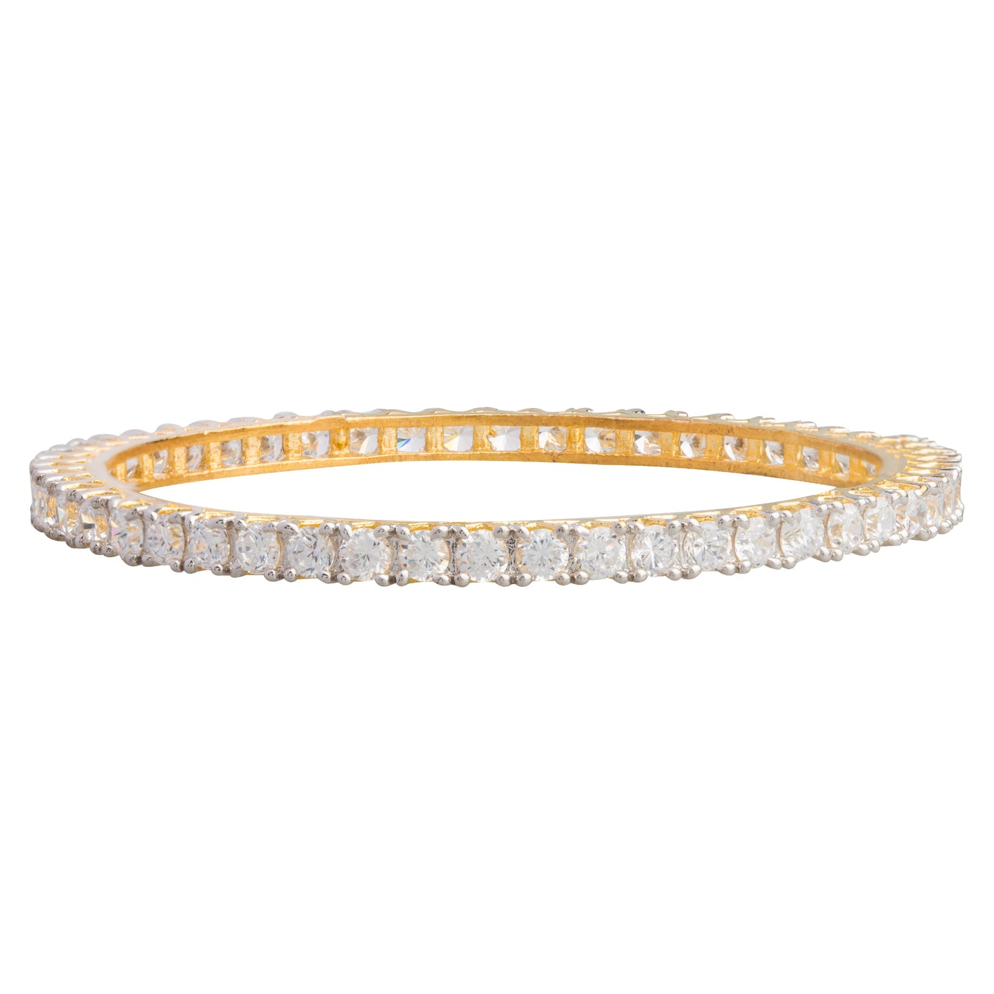 24K Gold Plated Solitaire Bangles For Women (SJ_3002)