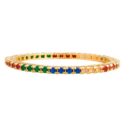 24K Gold Plated Solitaire Bangles For Women (SJ_3003)