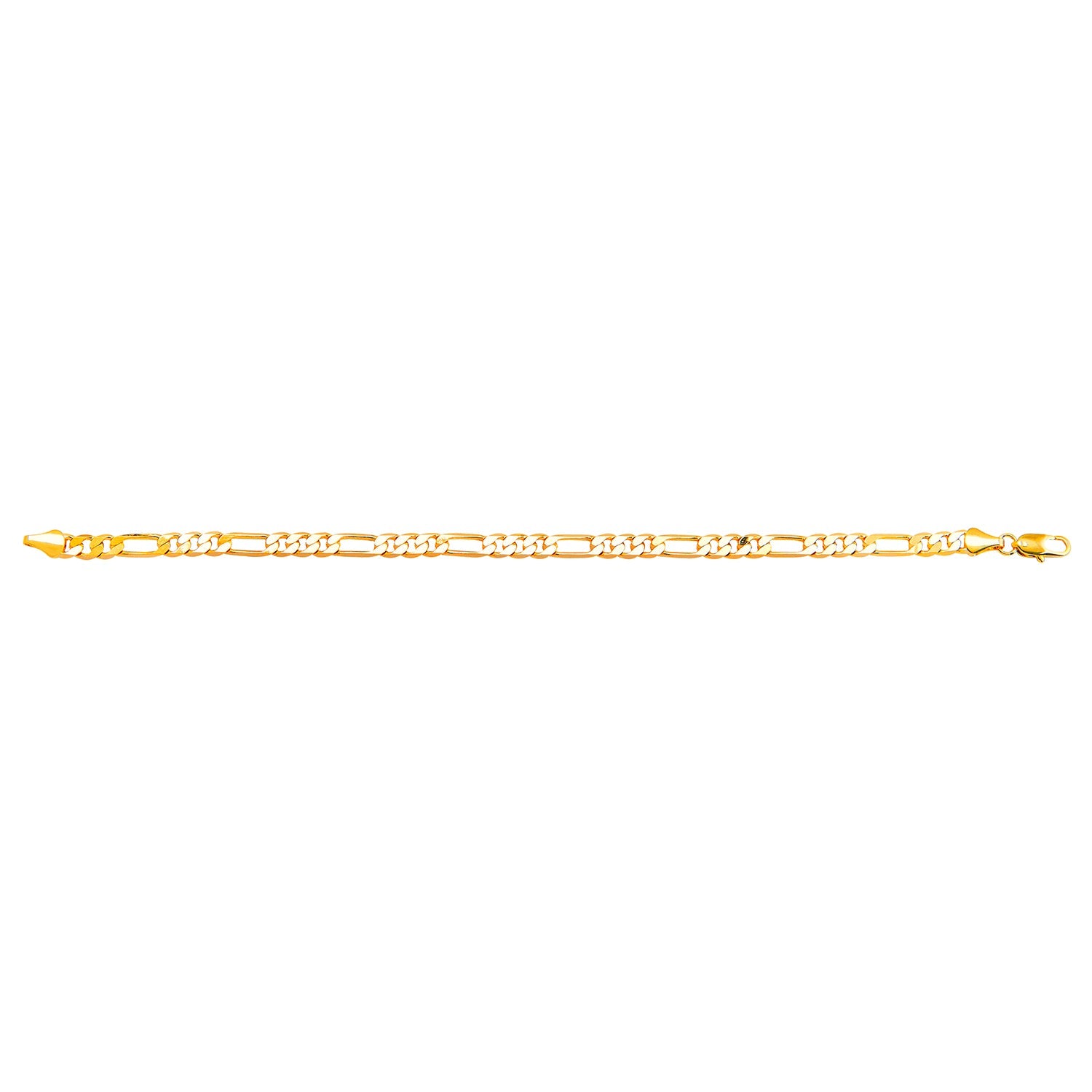 14K 8 inches Gold Plated Imported Quality Figaro Bracelet for Men & Women (SJ_3017) - Shining Jewel