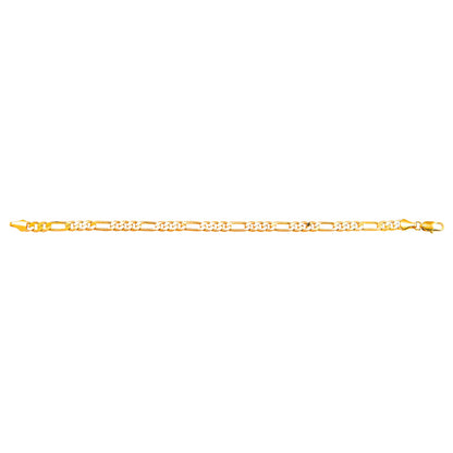 14K 8 inches Gold Plated Imported Quality Figaro Bracelet for Men & Women (SJ_3017) - Shining Jewel