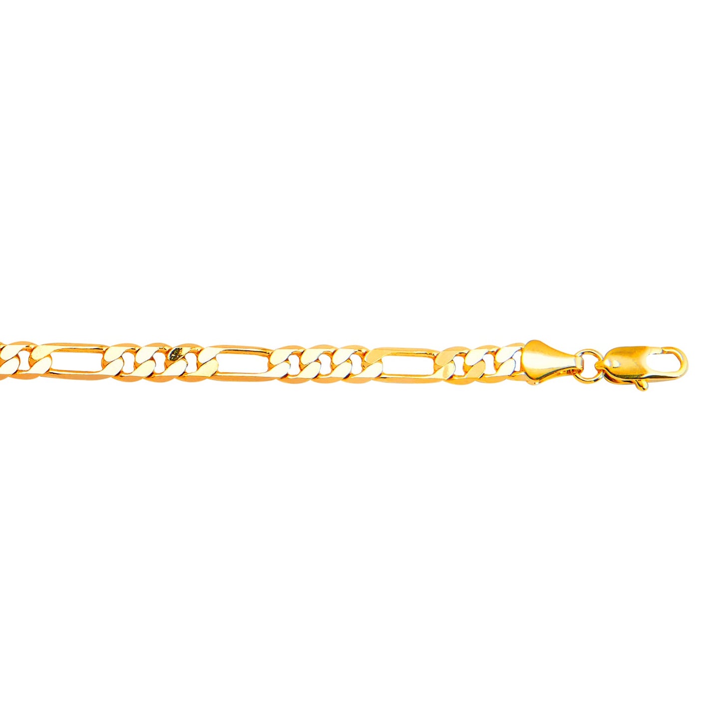 14K 8 inches Gold Plated Imported Quality Figaro Bracelet for Men & Women (SJ_3017) - Shining Jewel