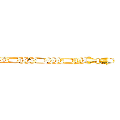 14K 8 inches Gold Plated Imported Quality Figaro Bracelet for Men & Women (SJ_3017) - Shining Jewel