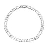 925 8 inches Thick Silver Plated Imported Quality Figaro Bracelet for Men & Women (SJ_3018) - Shining Jewel