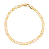 14K 8 inches Flat Gold Plated Imported Quality Mariner Link Bracelet for Men & Women (SJ_3019) - Shining Jewel