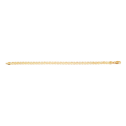 14K 8 inches Flat Gold Plated Imported Quality Mariner Link Bracelet for Men & Women (SJ_3019) - Shining Jewel