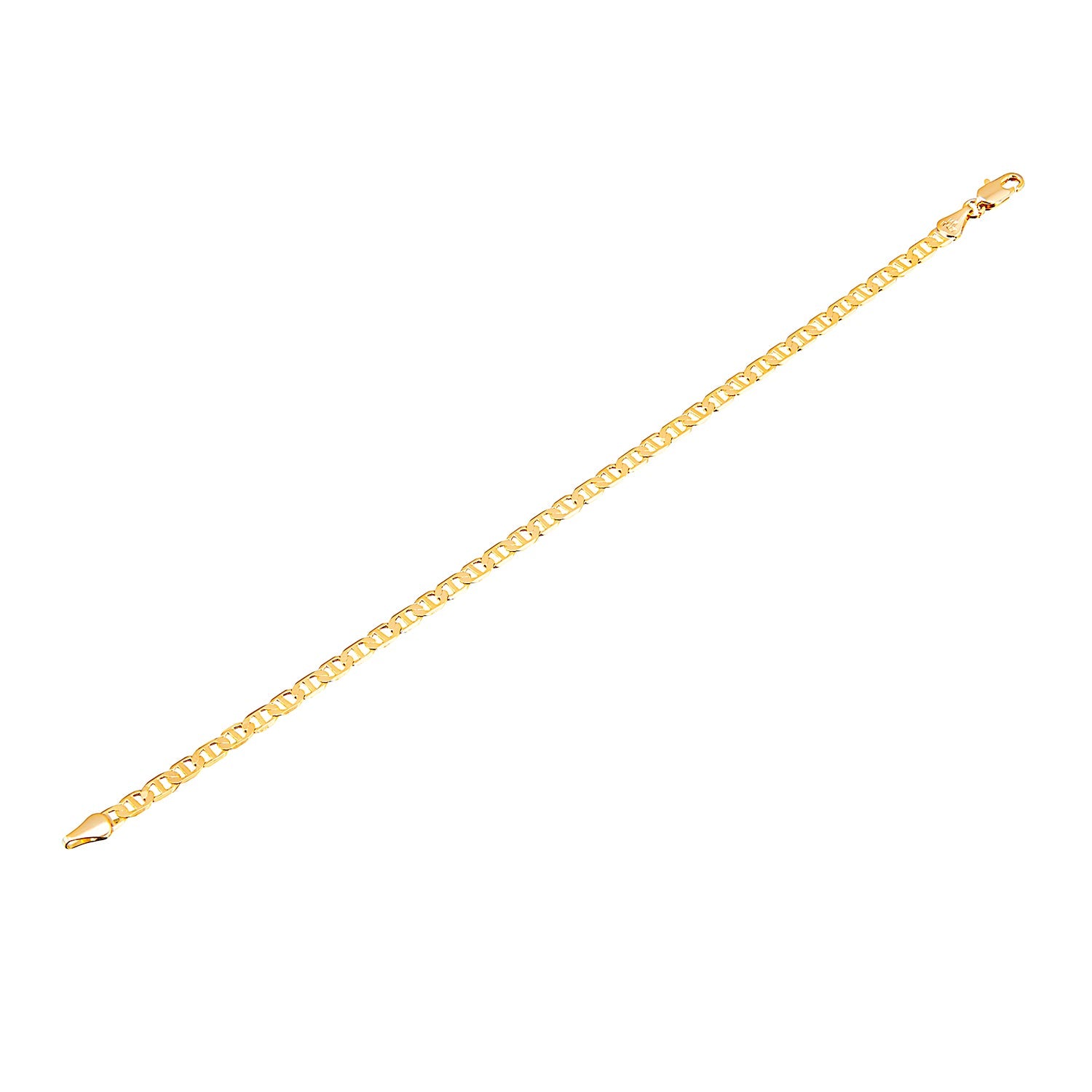 14K 8 inches Flat Gold Plated Imported Quality Mariner Link Bracelet for Men & Women (SJ_3019) - Shining Jewel