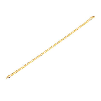 14K 8 inches Flat Gold Plated Imported Quality Mariner Link Bracelet for Men & Women (SJ_3019) - Shining Jewel