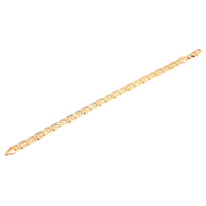 14K 8 inches Flat & Thick Gold Plated Imported Quality Mariner Link Bracelet for Men & Women (SJ_3020) - Shining Jewel