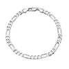 925 8 inches Silver Plated Imported Quality Figaro Bracelet for Men & Women (SJ_3021) - Shining Jewel
