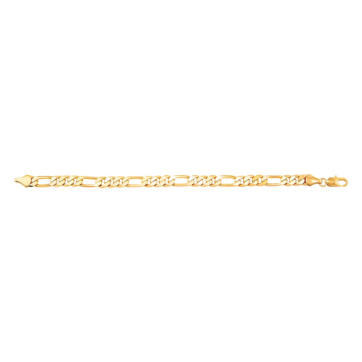 14K 8 inches Gold Plated Imported Quality Figaro Bracelet for Men & Women (SJ_3022) - Shining Jewel