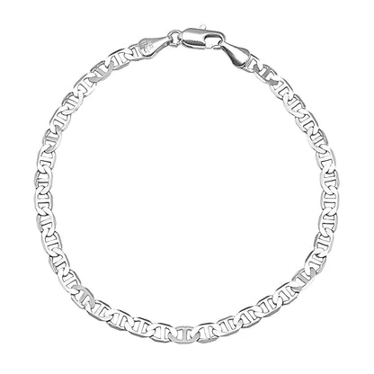 925 8 inches Flat Silver Plated Imported Quality Mariner Link Bracelet for Men & Women (SJ_3023) - Shining Jewel