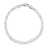 925 8 inches Flat Silver Plated Imported Quality Mariner Link Bracelet for Men & Women (SJ_3023) - Shining Jewel