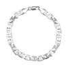 Shining Jewel 925 8 inches Flat & Thick Silver Plated Imported Quality Mariner Link Bracelet for Men & Women (SJ_3024) - Shining Jewel