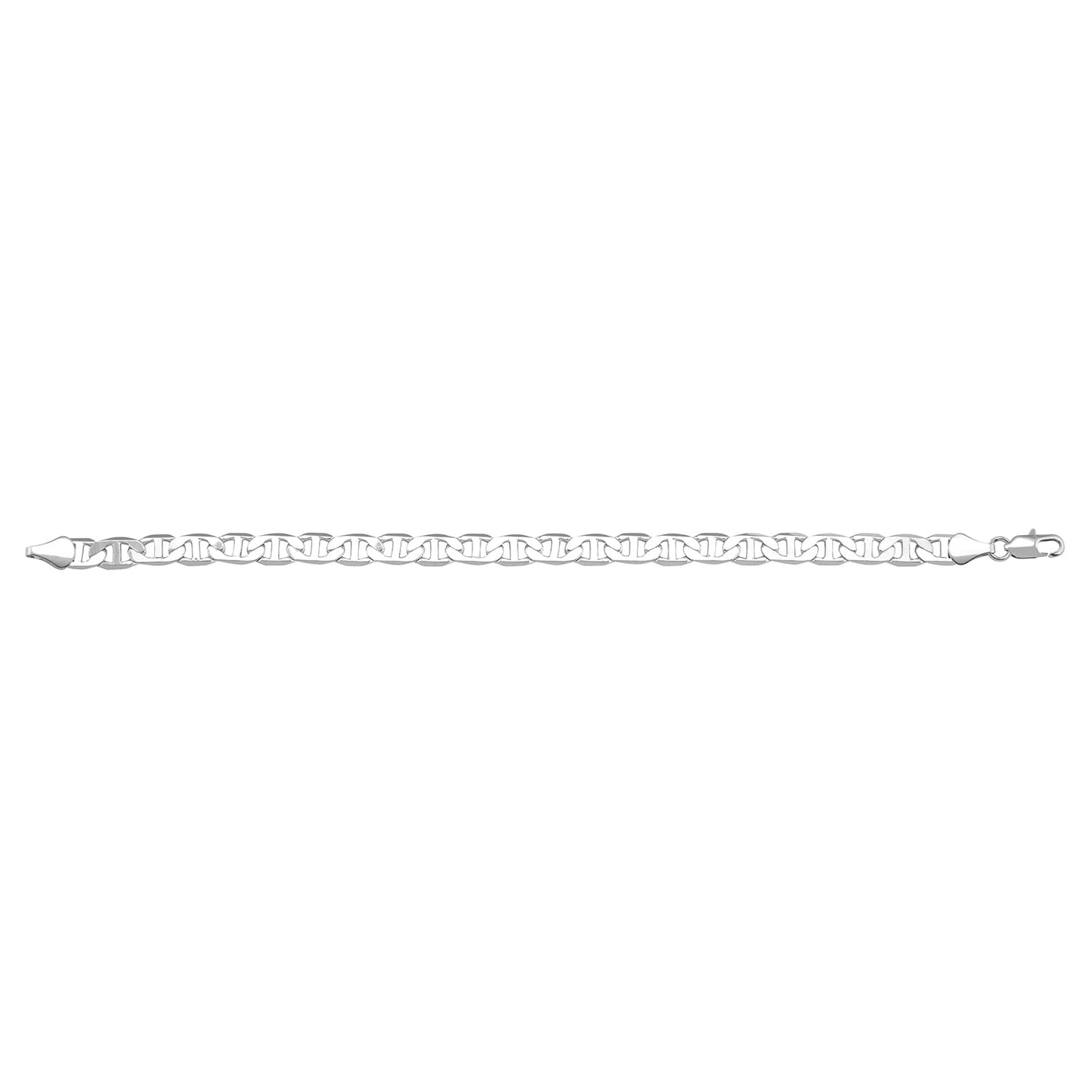 Shining Jewel 925 8 inches Flat & Thick Silver Plated Imported Quality Mariner Link Bracelet for Men & Women (SJ_3024) - Shining Jewel