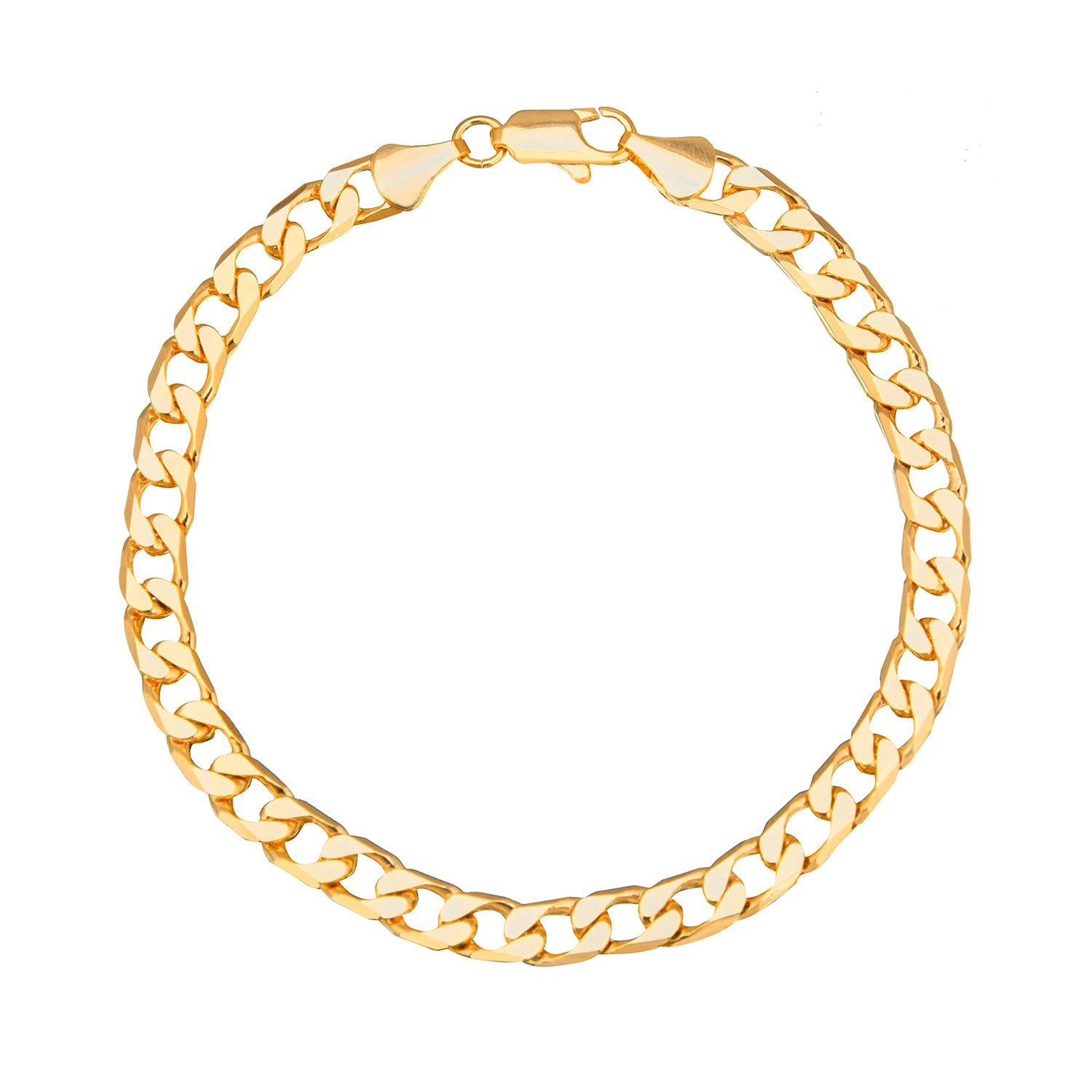 24K 8 inches Gold Plated Imported Quality Cuban Style Link Bracelet for Men & Women (SJ_3056) - Shining Jewel