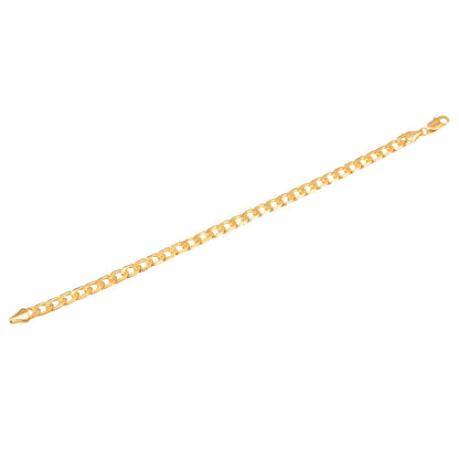 24K 8 inches Gold Plated Imported Quality Cuban Style Link Bracelet for Men & Women (SJ_3056) - Shining Jewel