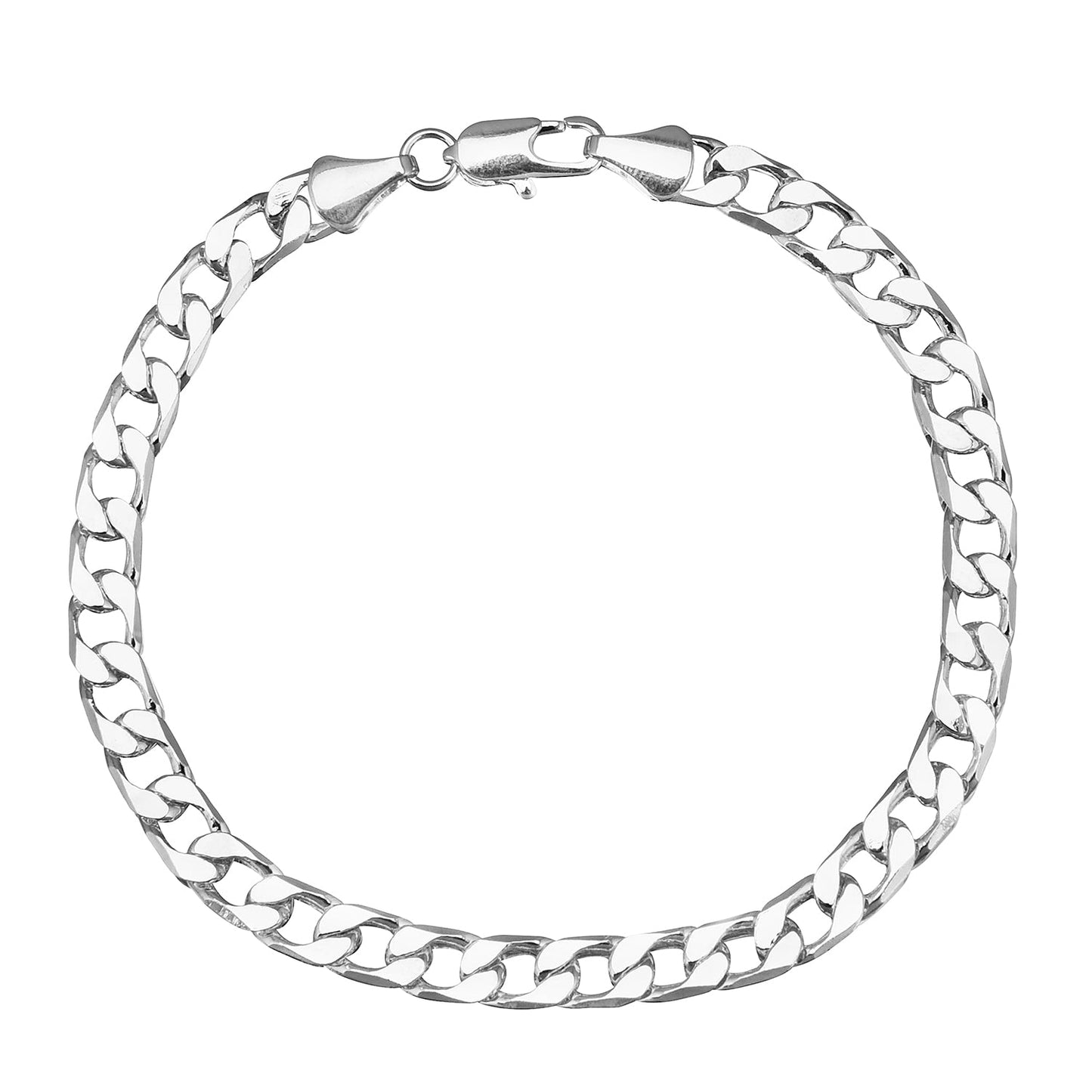 925 8 inches Silver Plated Imported Quality Cuban Bracelet for Men & Women (SJ_3057) - Shining Jewel