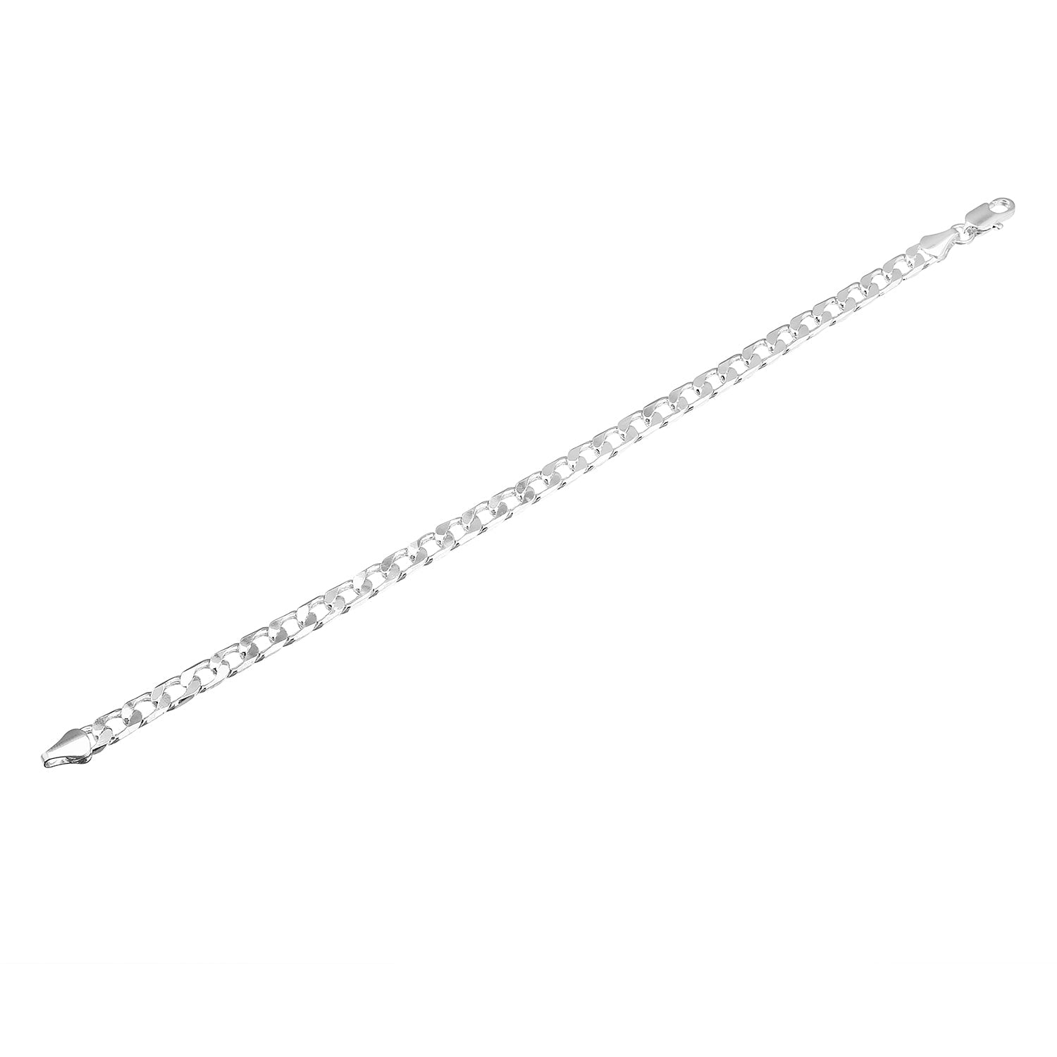 925 8 inches Silver Plated Imported Quality Cuban Bracelet for Men & Women (SJ_3057) - Shining Jewel