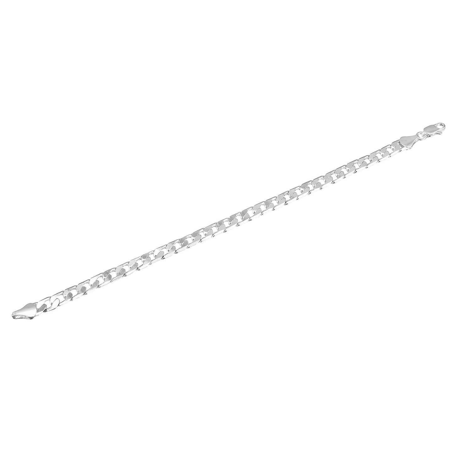 925 8 inches Silver Plated Imported Quality Cuban Bracelet for Men & Women (SJ_3059) - Shining Jewel