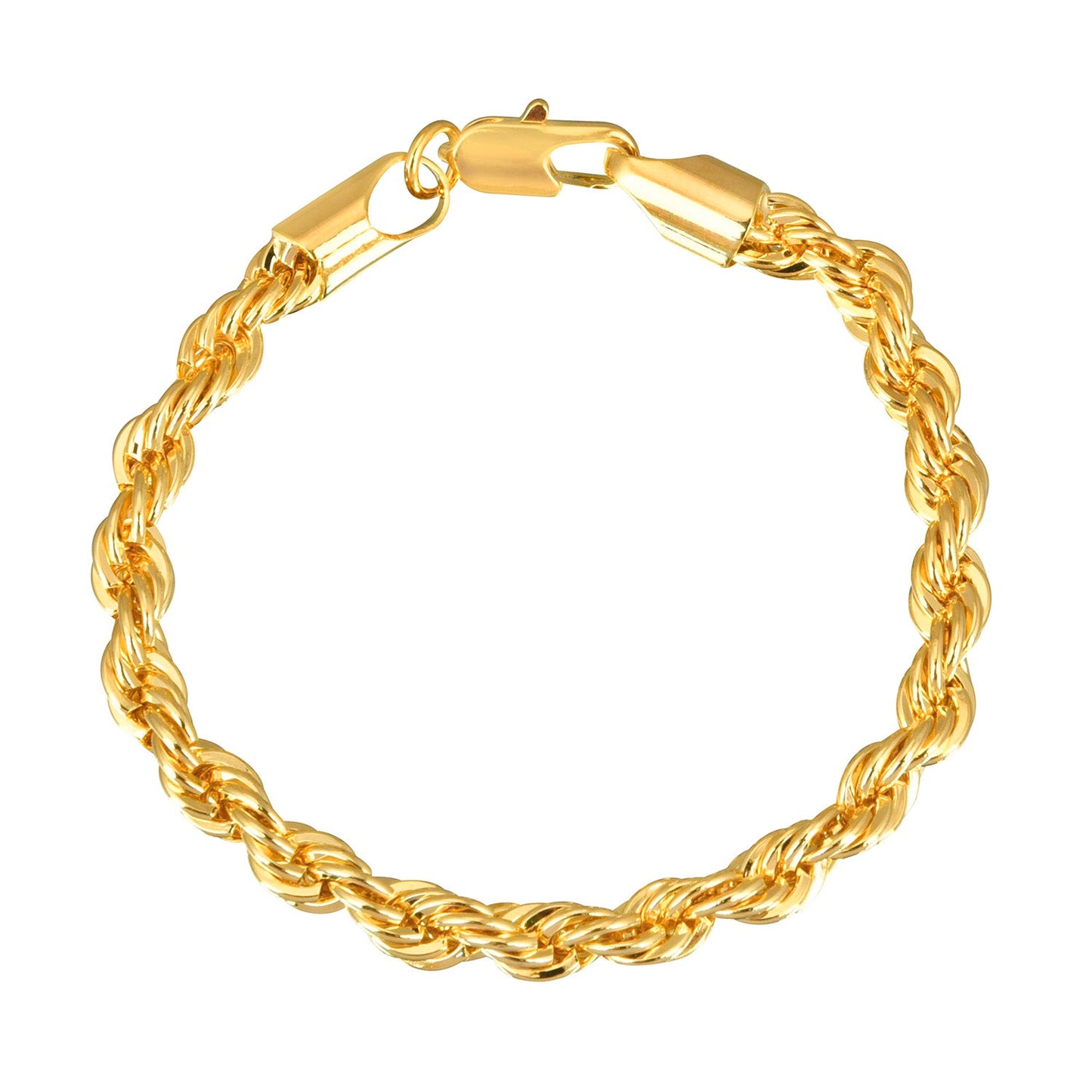 24K 8 inches Gold Plated Imported Quality Rope Bracelet for Men & Women (SJ_3060) - Shining Jewel