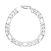 925 8 inches Silver Plated Imported Quality Figaro Bracelet for Men & Women (SJ_3061) - Shining Jewel
