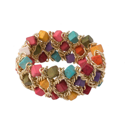 Gold Plated Adjustable Party Bracelet for Women (SJ_3070)