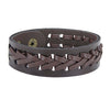 Hand-woven Brown Leather Bracelet for Men (SJ_3075)