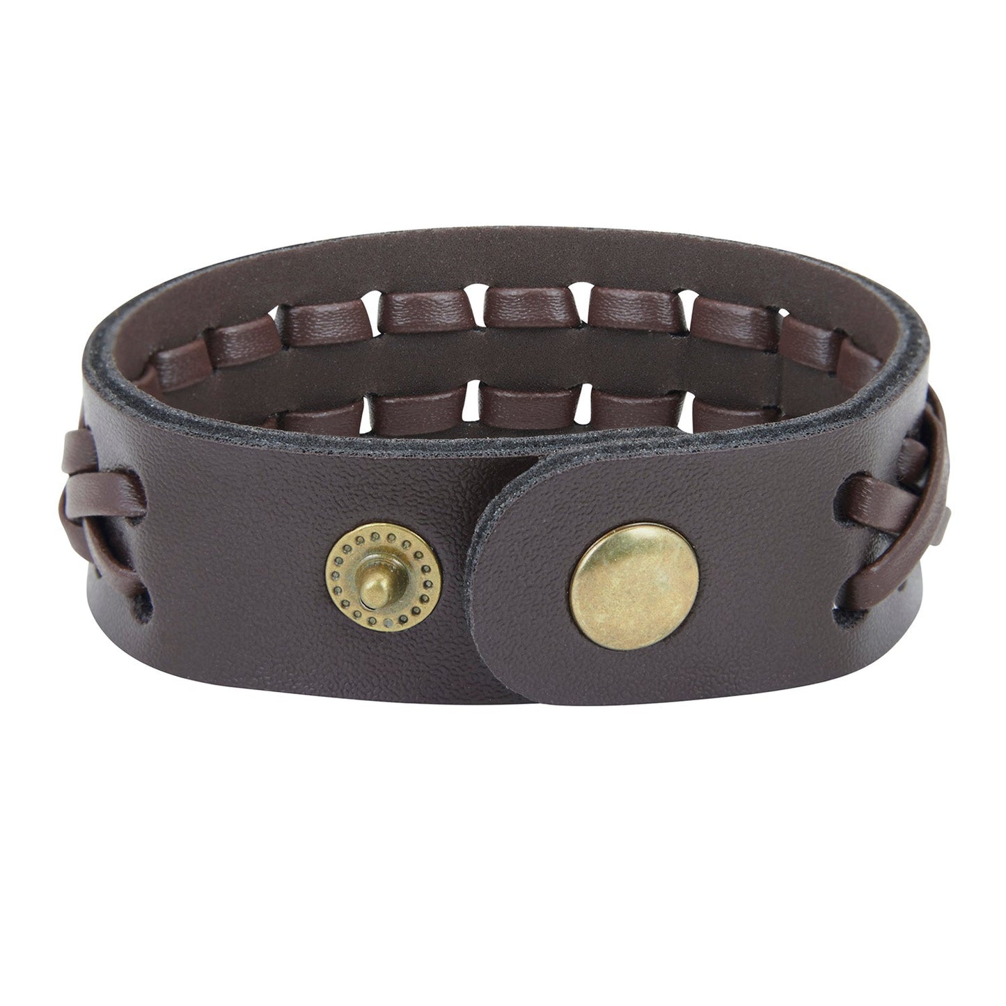 Hand-woven Brown Leather Bracelet for Men (SJ_3075)