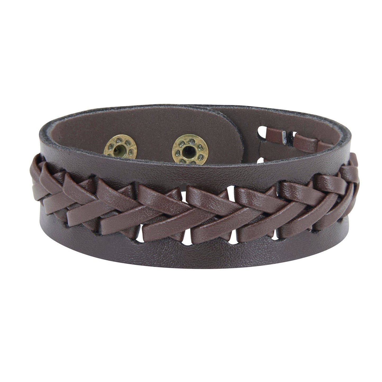 Hand-woven Brown Leather Bracelet for Men (SJ_3075)