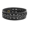 Hand-woven Black Leather Bracelet for Men (SJ_3076) - Shining Jewel
