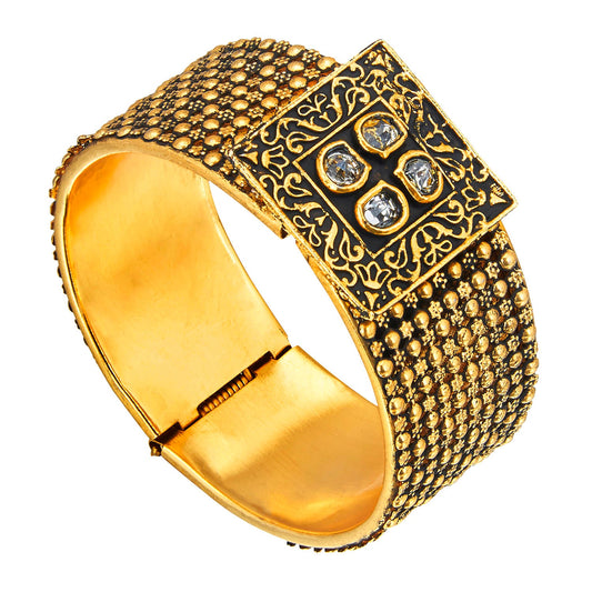 Designer Udjustable Bangle With Kundan Stones For Women (SJ_3091)