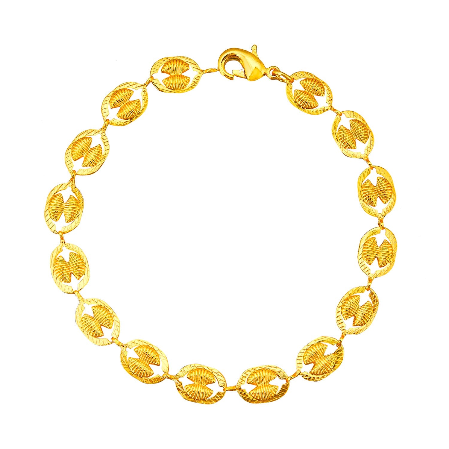 Women 24k Gold Bracelet Genuine Pure 999 Gold Carambola Female Bangle