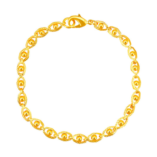 24K Gold Link Bracelet For Women (SJ_3104) - Shining Jewel