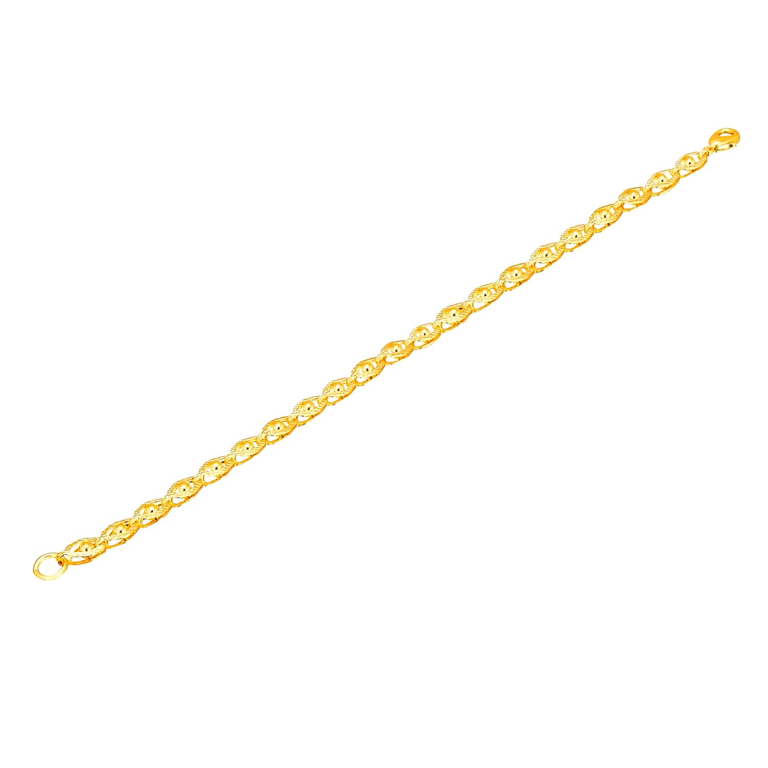 24K Gold Link Bracelet For Women (SJ_3104) - Shining Jewel