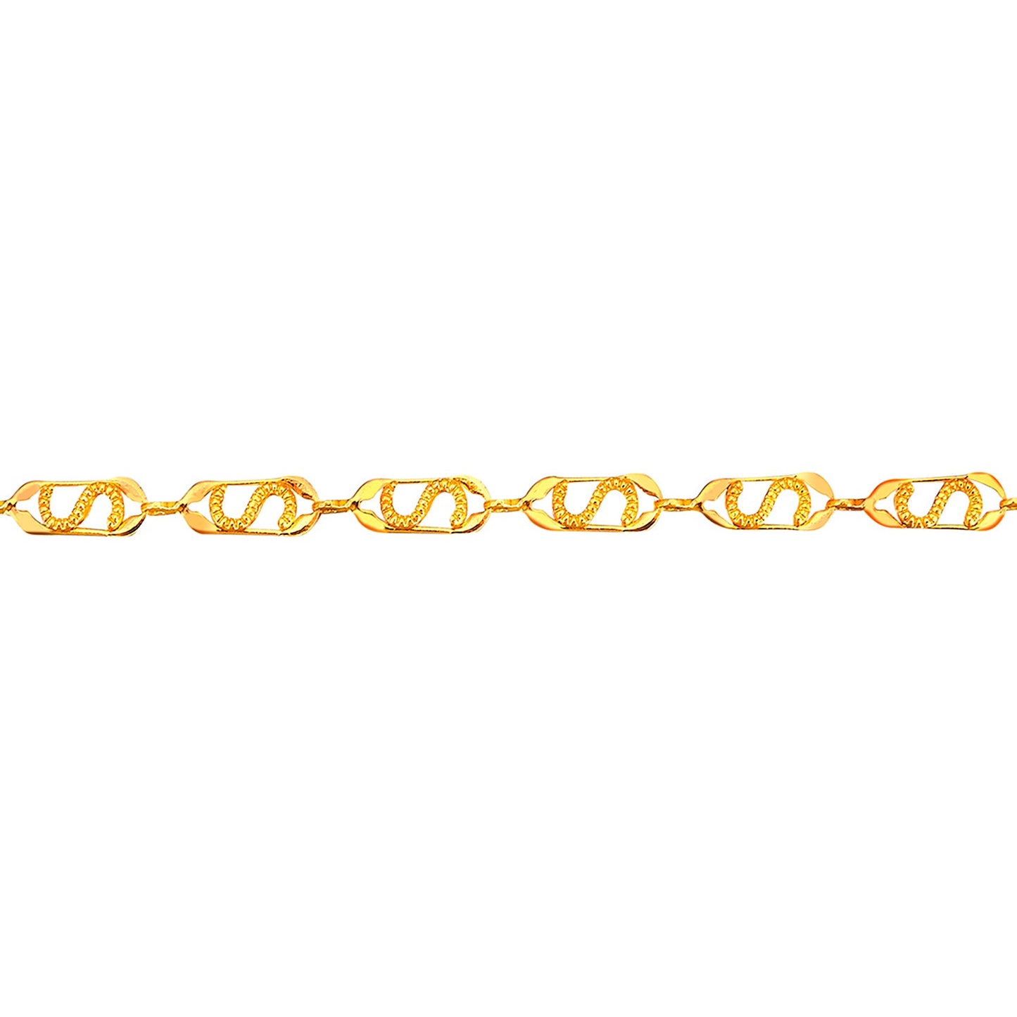 24K Gold Link Bracelet For Women (SJ_3105) - Shining Jewel