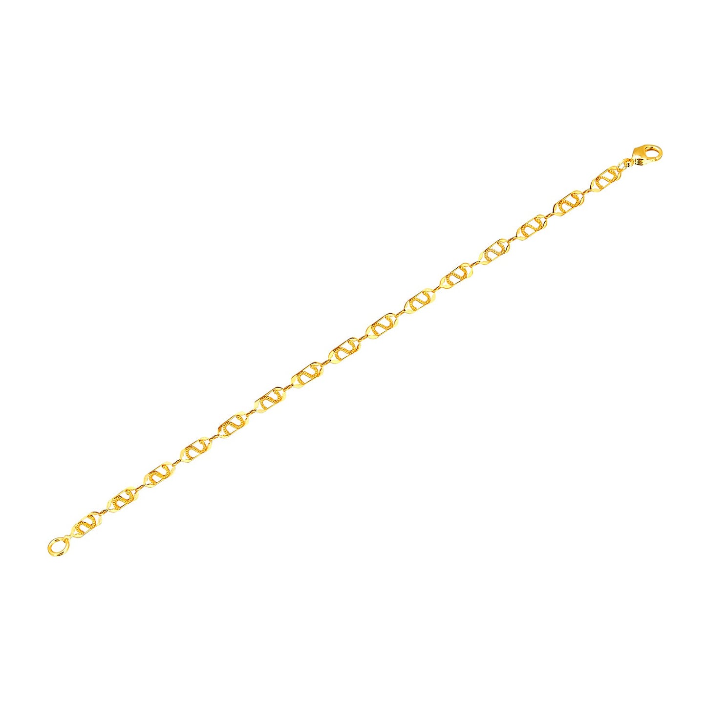 24K Gold Link Bracelet For Women (SJ_3105) - Shining Jewel