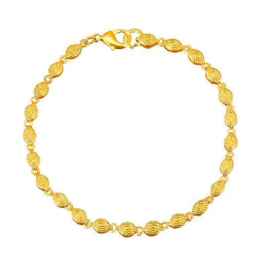 24K Gold Link Bracelet For Women (SJ_3109) - Shining Jewel